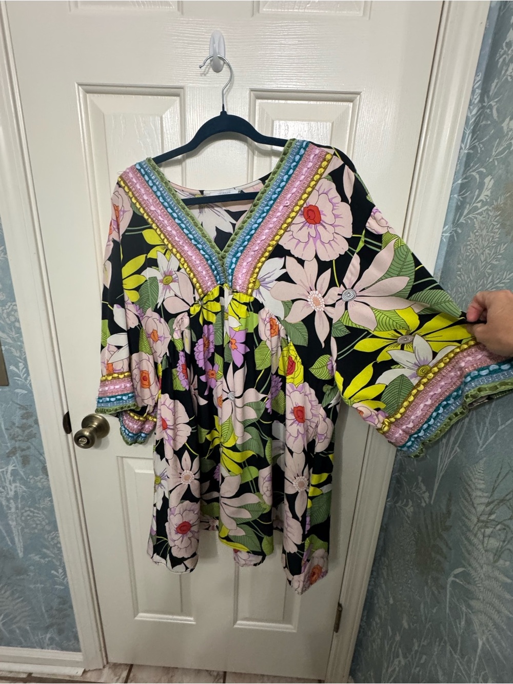 Boho summer baby doll dress veveret large cover up